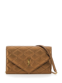Saint Laurent Women Brown Crossbody Bag With Chain Strap And Cassandre Plaque On The Front In Leather For Women
