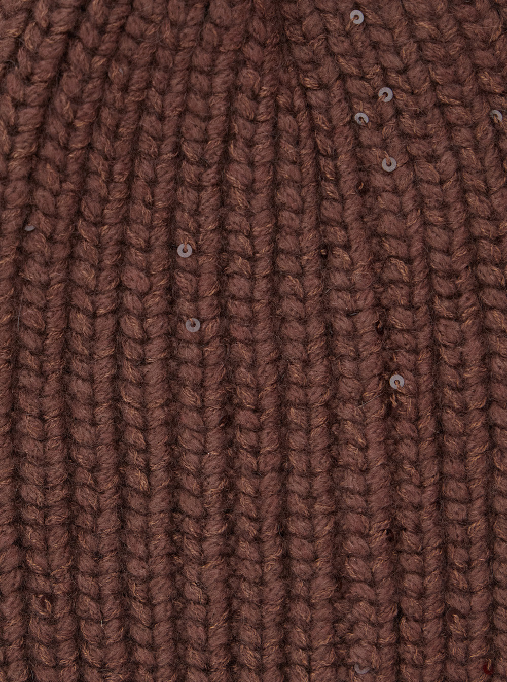 Brunello Cucinelli Women Brown Knitted Beanie With Applied Sequins In Cashmere And Silk Women