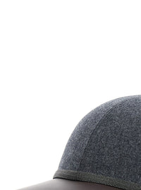 Brunello Cucinelli Women Grey Hat With Applied Monili Details In Wool Woman