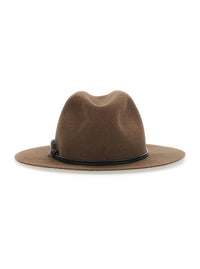 Brunello Cucinelli Women Brown Hat With Applied Monile Band In Felt For Women