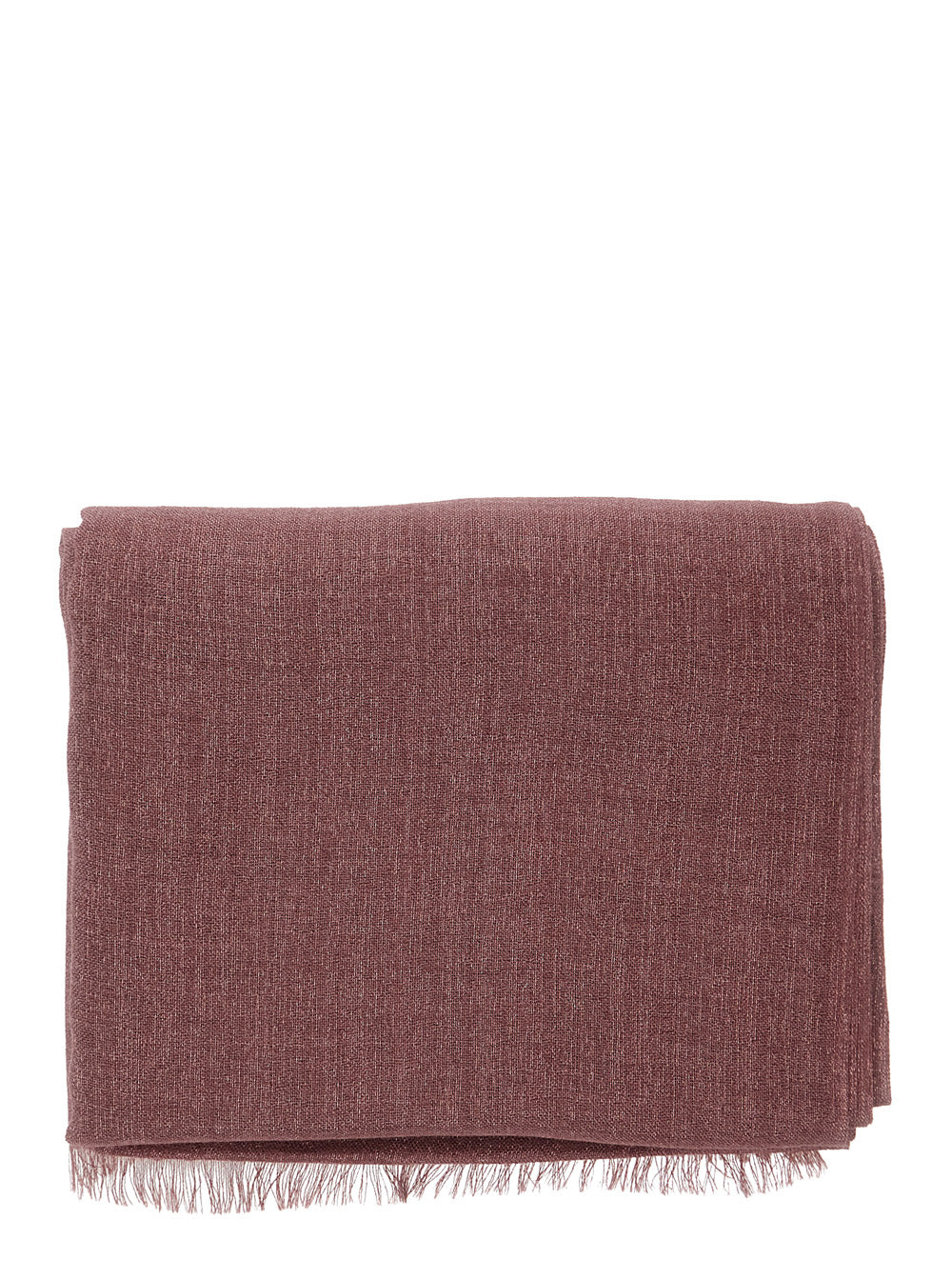 Brunello Cucinelli Women Pink Scarf With Frayed Edges And Wrap Design In Cashmere Blend Women