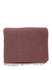 Brunello Cucinelli Women Pink Scarf With Frayed Edges And Wrap Design In Cashmere Blend Women