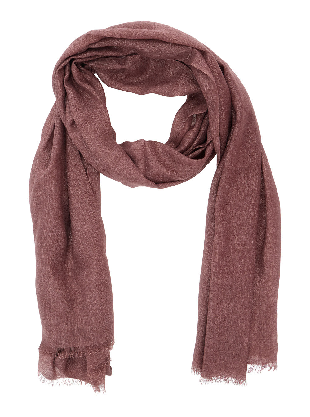 Brunello Cucinelli Women Pink Scarf With Frayed Edges And Wrap Design In Cashmere Blend Women