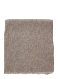 Brunello Cucinelli Women Beige Scarf With Square Design Adn Frayed Edges In Wool And Cashmere Blend Women
