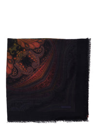 Etro Women 'Aida' Multicolor Scarf With Logo Lettering And All-Over Print In Modal And Cashmere For Women