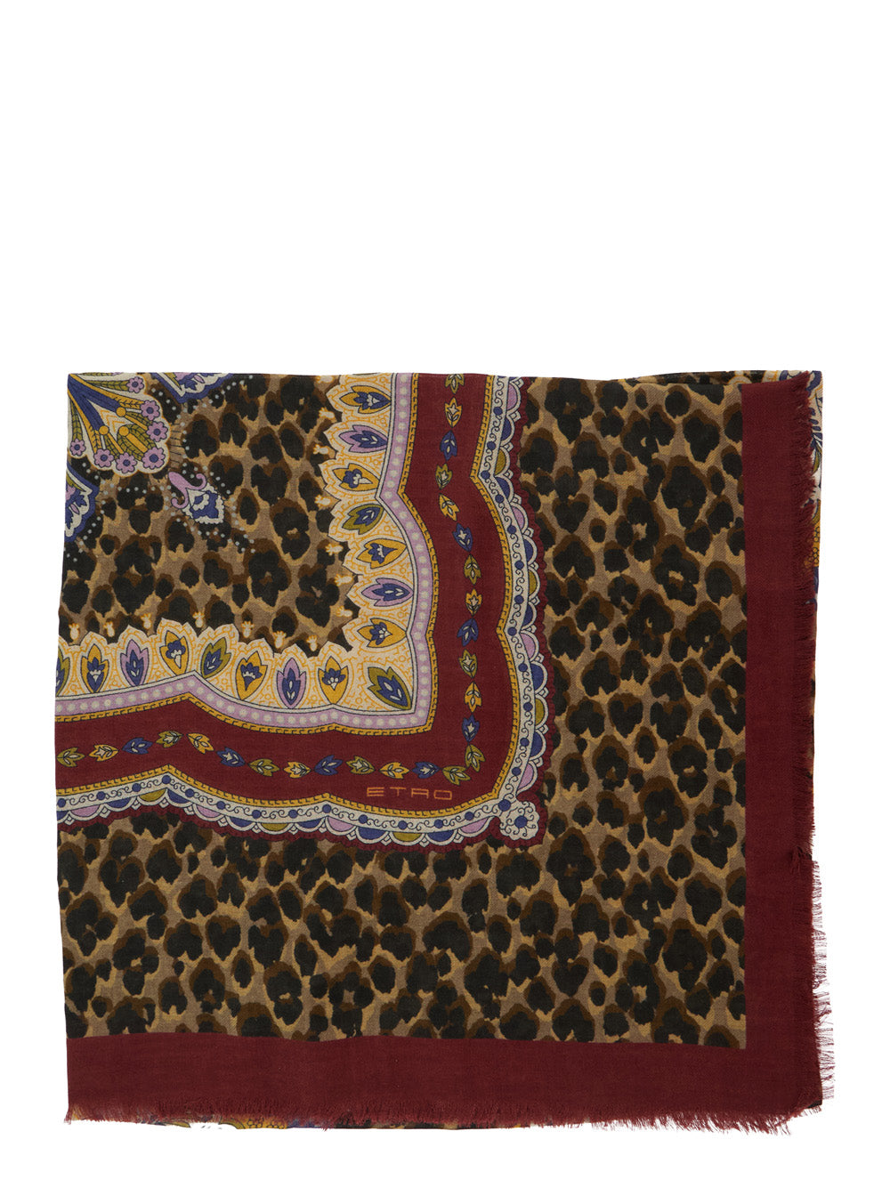 Etro Women 'Aida' Multicolor Scarf With Logo Lettering And All-Over Print In Modal And Cashmere For Women