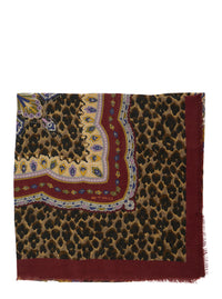 Etro Women 'Aida' Multicolor Scarf With Logo Lettering And All-Over Print In Modal And Cashmere For Women