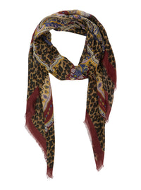 Etro Women 'Aida' Multicolor Scarf With Logo Lettering And All-Over Print In Modal And Cashmere For Women