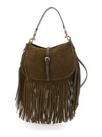 ETRO Etro Women 'Pony' Brown Shoulder Bag With Adjustable And Removable Shoulder Strap And Fringes In Suede For Women