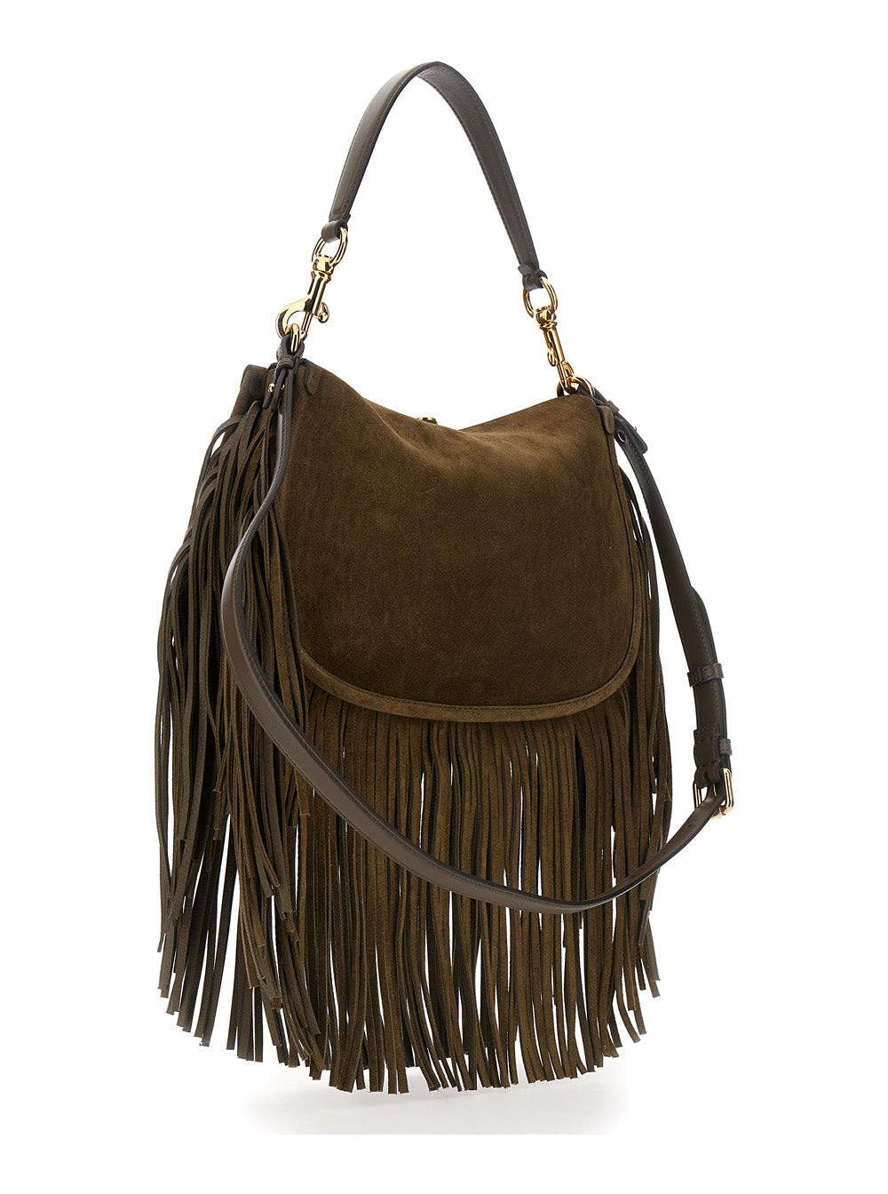 ETRO Etro Women 'Pony' Brown Shoulder Bag With Adjustable And Removable Shoulder Strap And Fringes In Suede For Women
