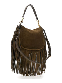 ETRO Etro Women 'Pony' Brown Shoulder Bag With Adjustable And Removable Shoulder Strap And Fringes In Suede For Women
