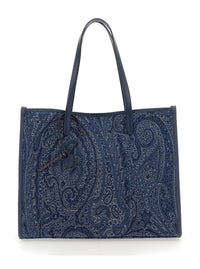 ETRO Etro Women 'Lovetrotter' Blue Tote Bag With Jacquard Motif In Denim For Women