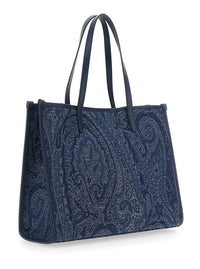 ETRO Etro Women 'Lovetrotter' Blue Tote Bag With Jacquard Motif In Denim For Women