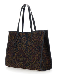 ETRO Etro Women 'Lovetrotter' Brown Tote Bag With Jacquard Motif In Denim For Women