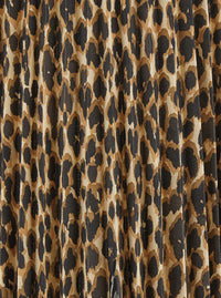 Etro Women Brown High-Waisted Midi Skirt With All-Over Leopard Motif In Tech Fabric Women