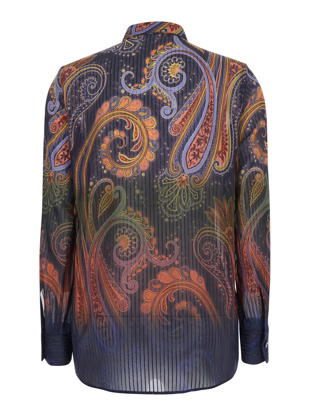 Etro Women Multicolor Shirt With Classic Collar And Paisley Motif All-Over In Tech Fabric For Women