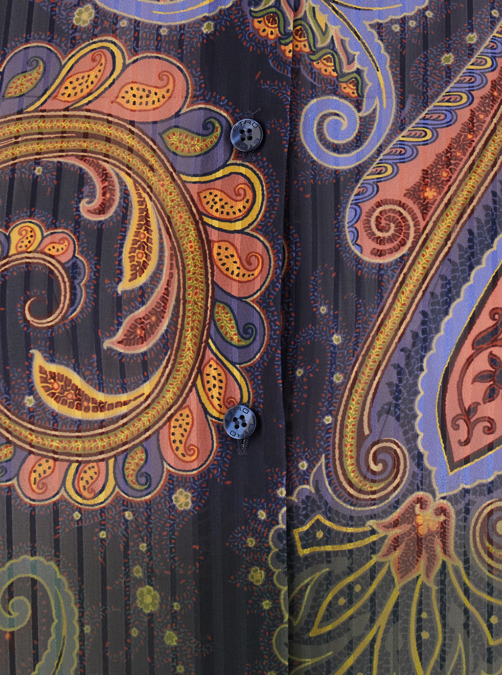 Etro Women Multicolor Shirt With Classic Collar And Paisley Motif All-Over In Tech Fabric For Women