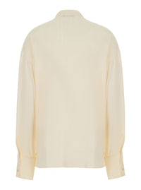 Etro Women White Shirt With Scarf And Tone-On-Tone Jacquard Motif In Silk Blend For Women