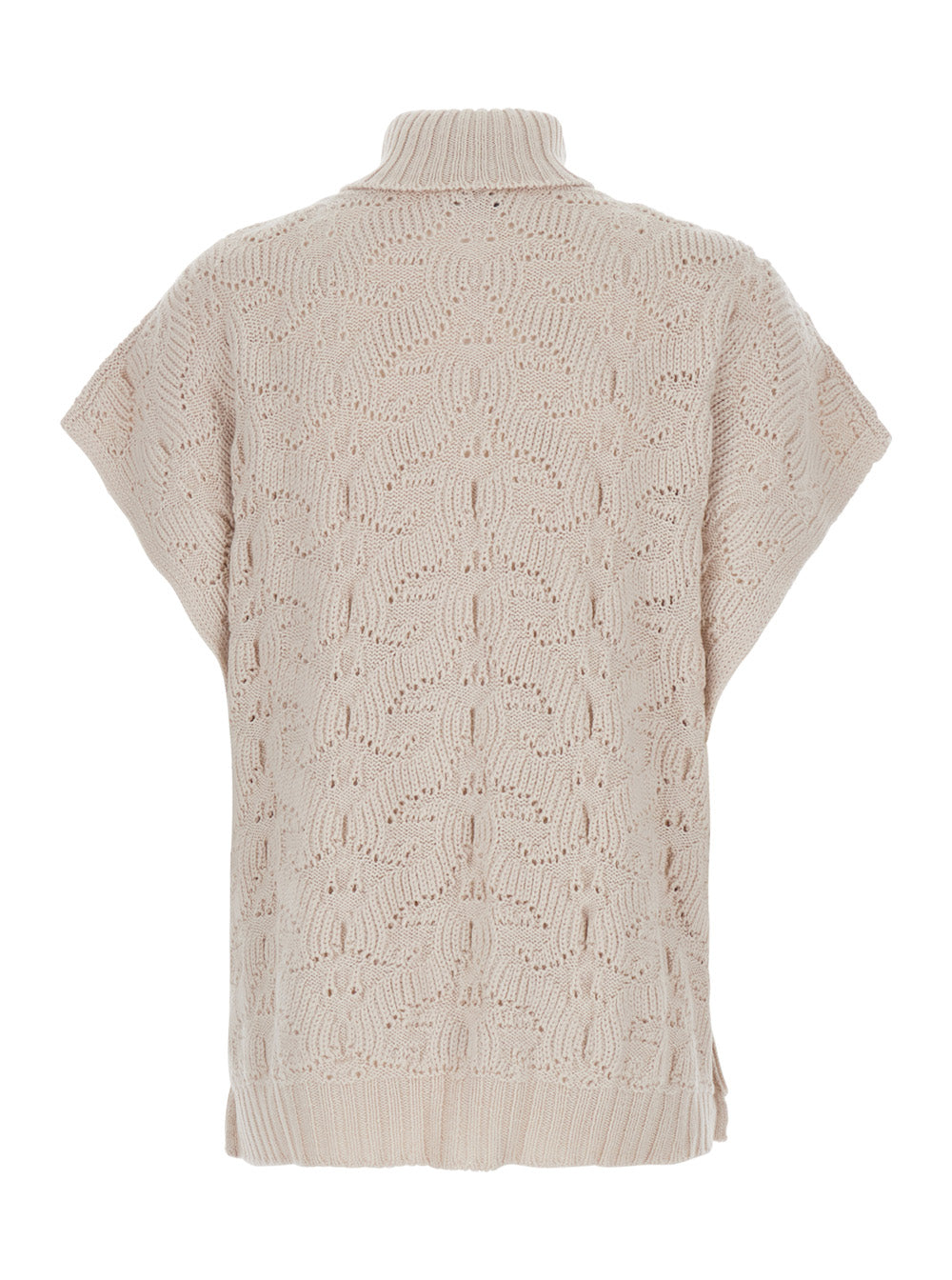 Etro Women White High-Neck Sweater With Wide Short Sleeves In Blend Wool Women