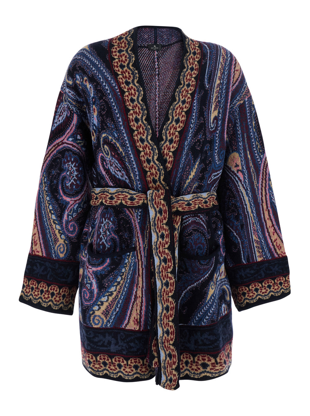 Etro Women Multicolor Cardigan With V-Neck And All-Over Print In Blend Wool For Women