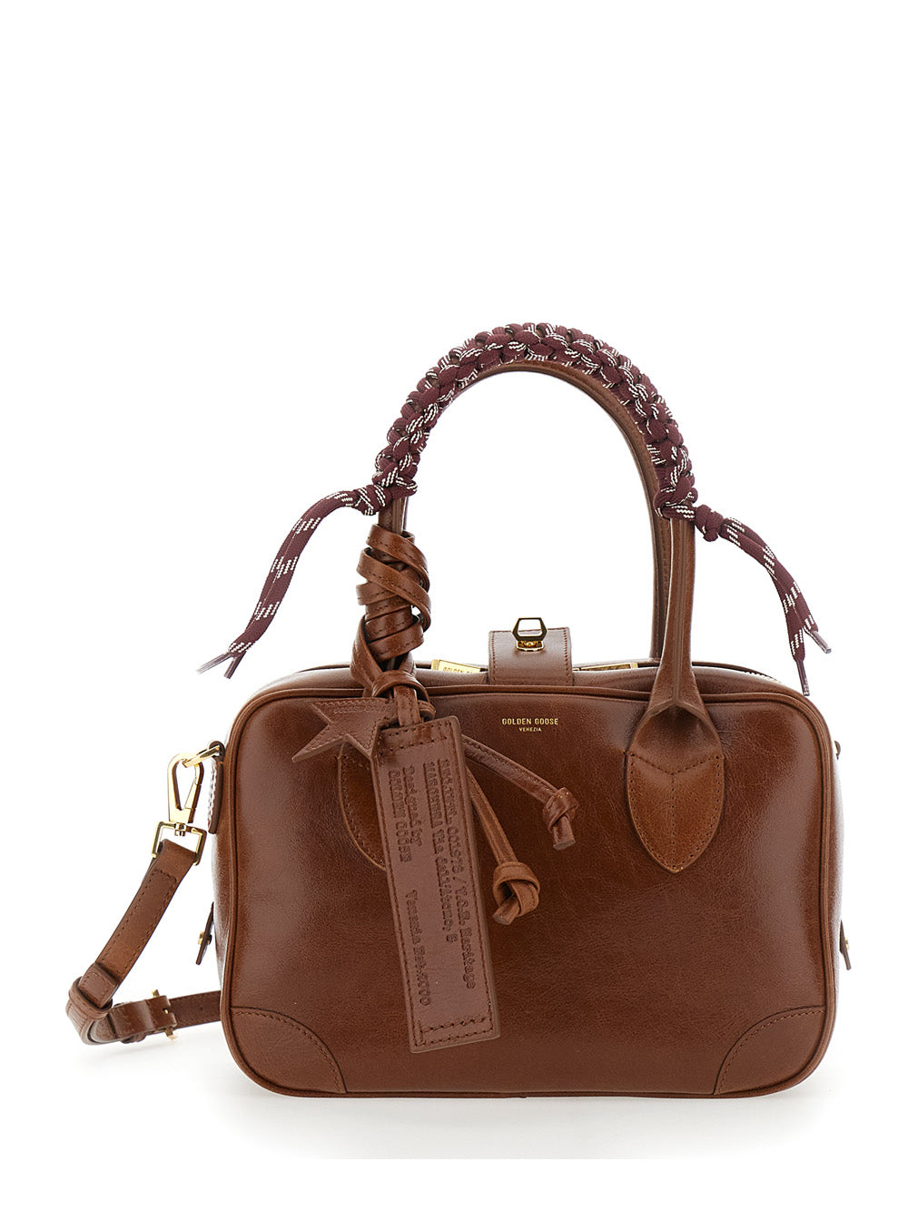 GOLDEN GOOSE Golden Goose Women Vita Bag With Gold Metal Details And Brown Leather Charms For Women