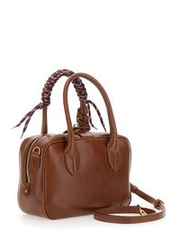 GOLDEN GOOSE Golden Goose Women Vita Bag With Gold Metal Details And Brown Leather Charms For Women