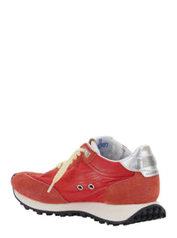 GOLDEN GOOSE Golden Goose Women 'Running Marathon' Red Sneakers With Star Patch On The Side And Laminated Heel In Leather For Women