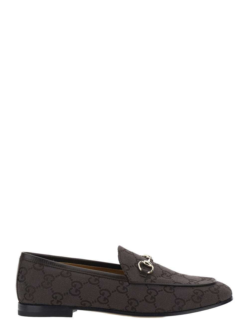 Gucci Women 'Jordan' Brown Loafers With Horsebit On The Front In Gg Canvas For Women
