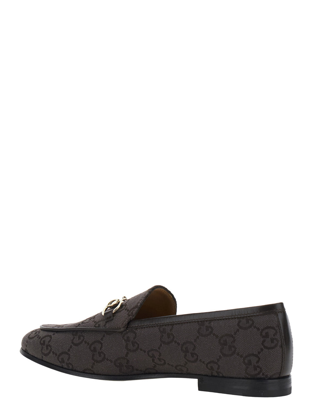 Gucci Women 'Jordan' Brown Loafers With Horsebit On The Front In Gg Canvas For Women