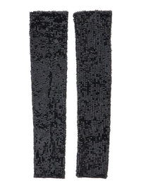 P.A.R.O.S.H. Women Black Gloves With All-Over Applied Sequins In Viscose Women