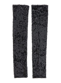 P.A.R.O.S.H. Women Black Gloves With All-Over Applied Sequins In Viscose Women