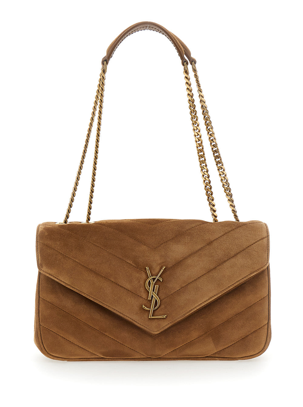 SAINT LAURENT Saint Laurent Women Medium Loulou Chain Bag 7 Suede Satin Calf