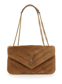 SAINT LAURENT Saint Laurent Women Medium Loulou Chain Bag 7 Suede Satin Calf