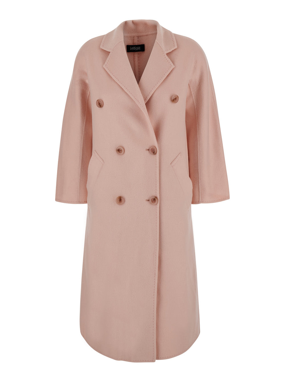 Leplain Women Pink Double-Breasted Coat With Classic Lapels In Wool Women