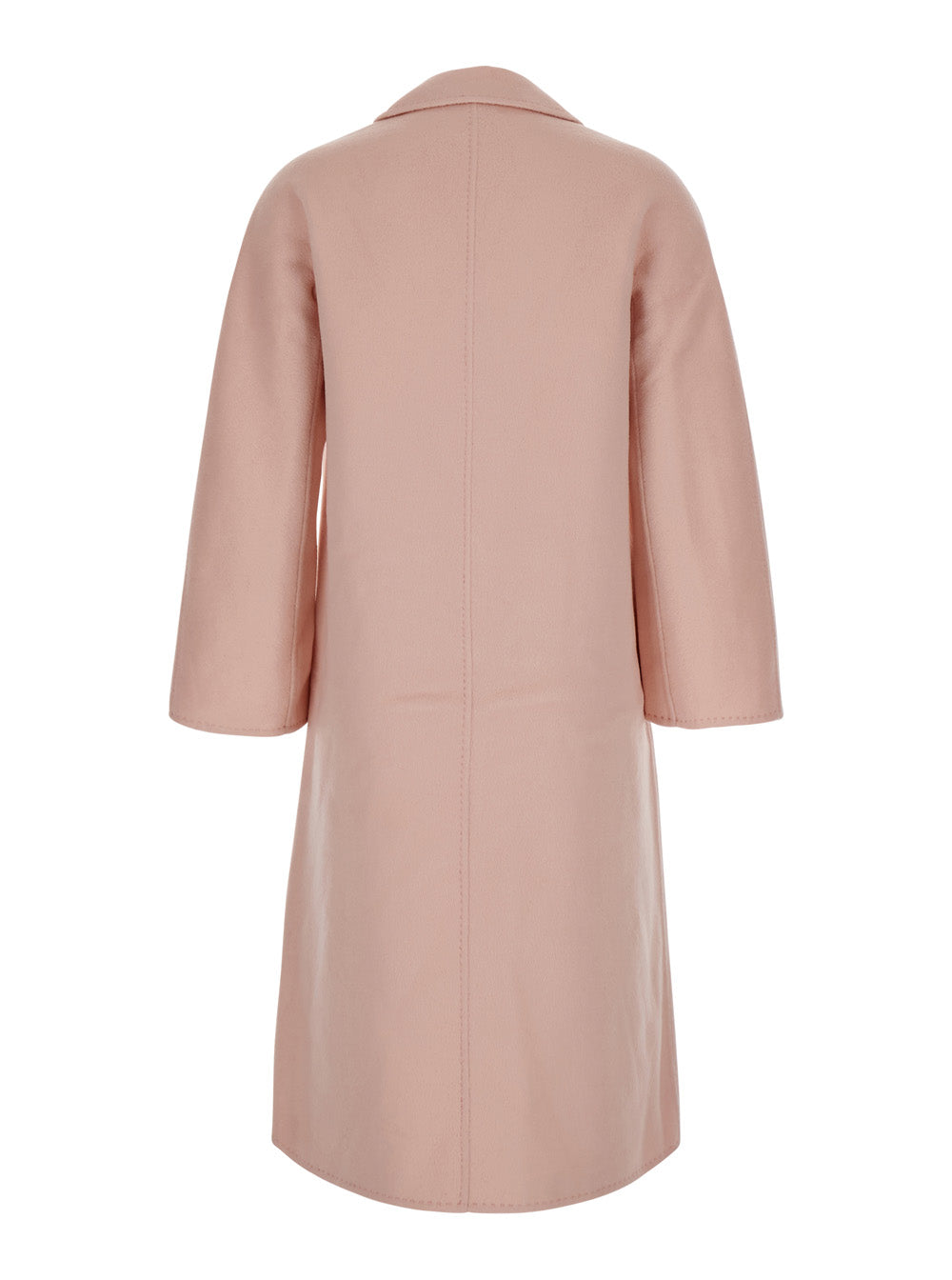 Leplain Women Pink Double-Breasted Coat With Classic Lapels In Wool Women