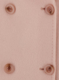Leplain Women Pink Double-Breasted Coat With Classic Lapels In Wool Women