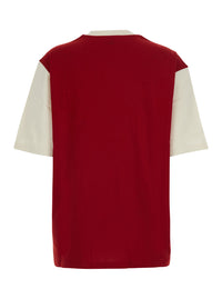 Ami Paris Women Red T-Shirt With Embroidered Logo On The Front In Cotton For Women