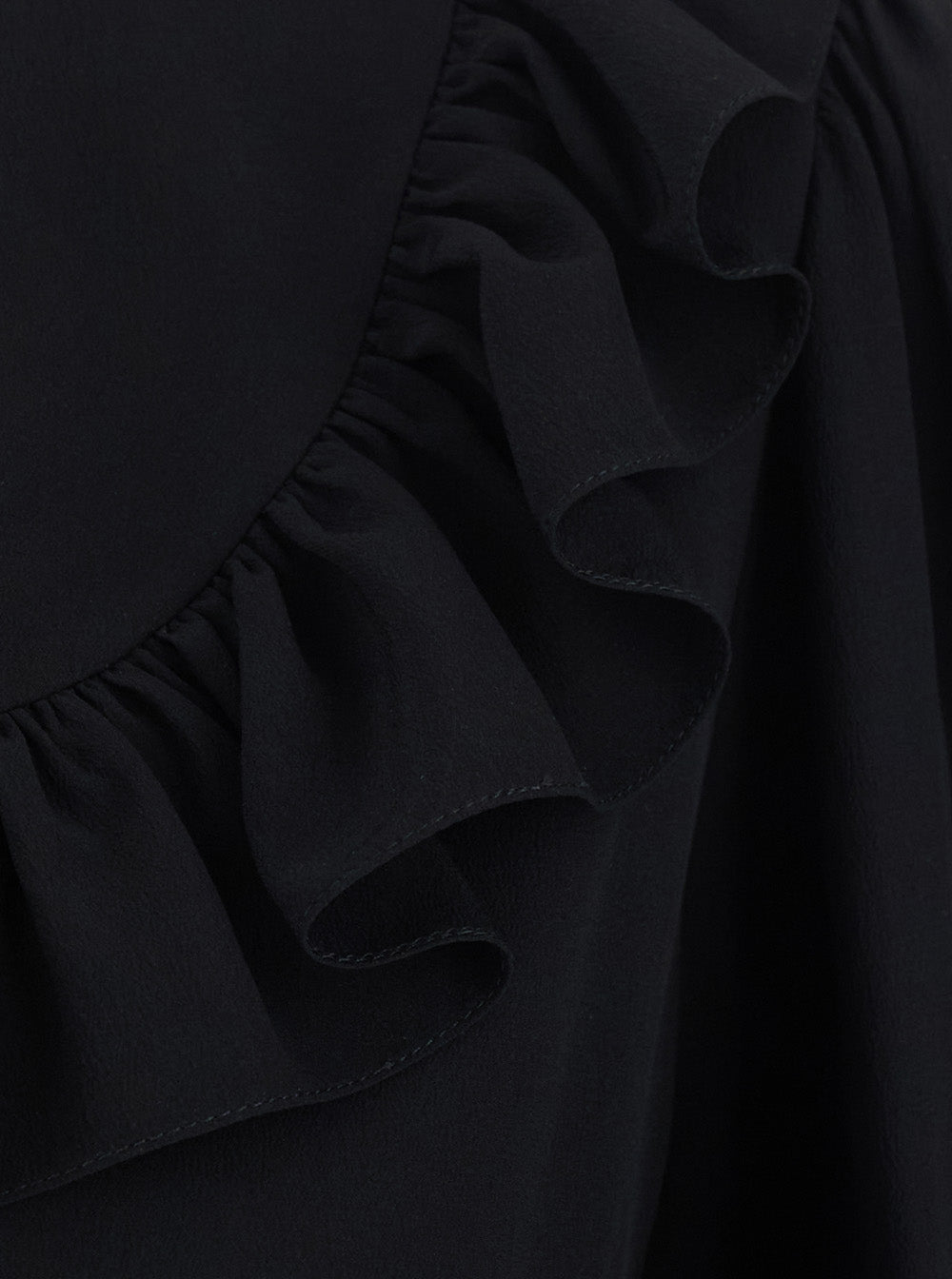 Chloé Women Black Shirt With Front Knot And Cuffs With Straps In Silk For Women