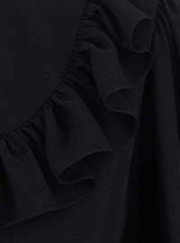 Chloé Women Black Shirt With Front Knot And Cuffs With Straps In Silk For Women