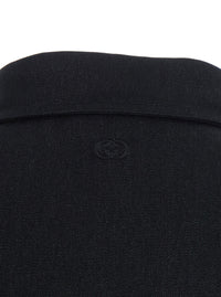 Gucci Men Black Shirt With Pointed Collar And Tone-On-Tone Gg Logo On The Back In Denim For Men
