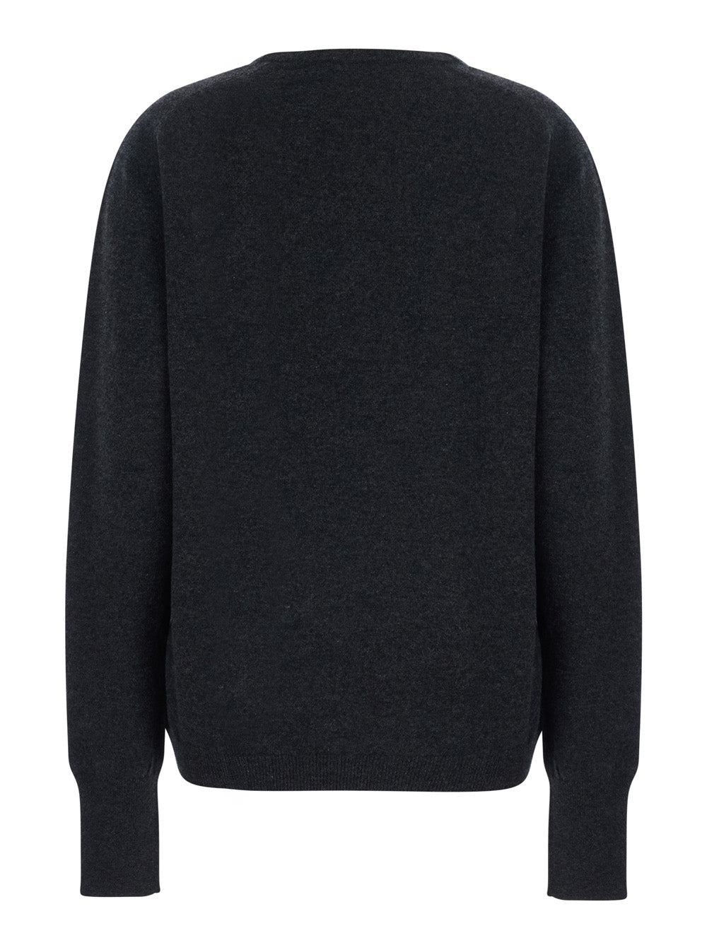 Gucci Women Grey Long Sleeve Sweater With V-Neck In Cashmere Women