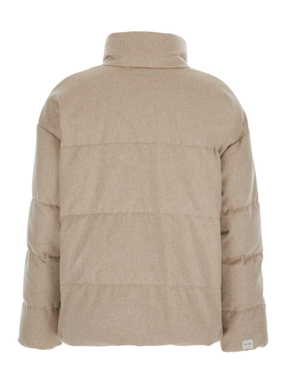 Max Mara Women 'Divina' Beige Down Jacket With High Collar And Reversible Design In Cashmere And Tech Fabric For Women