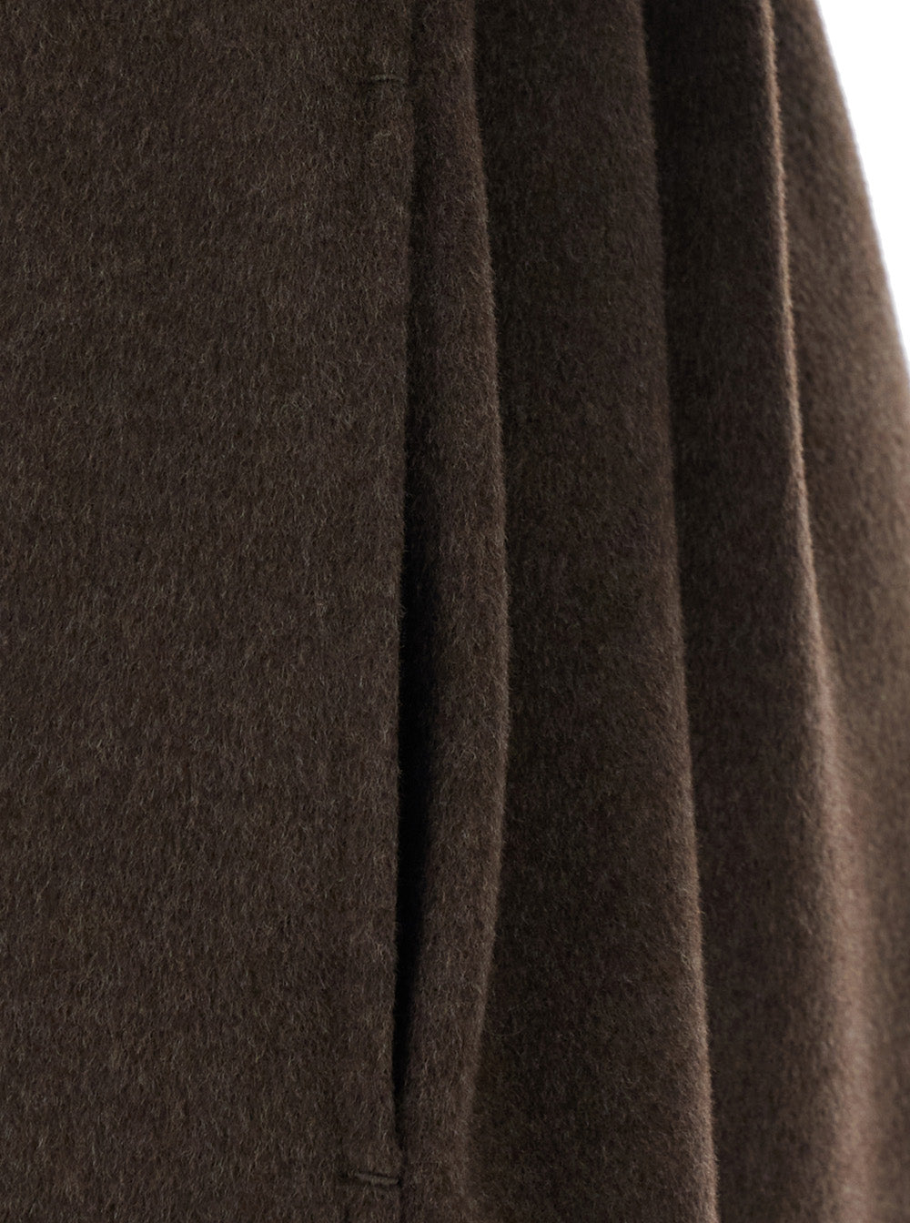 'S Maxmara Women 'Pace' Brown Coat With Notched Revers And Front Belt Closure In Wool For Women