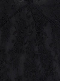 Fendi Women Black Sleeveless Dress With Lace Embroidery In Silk For Women