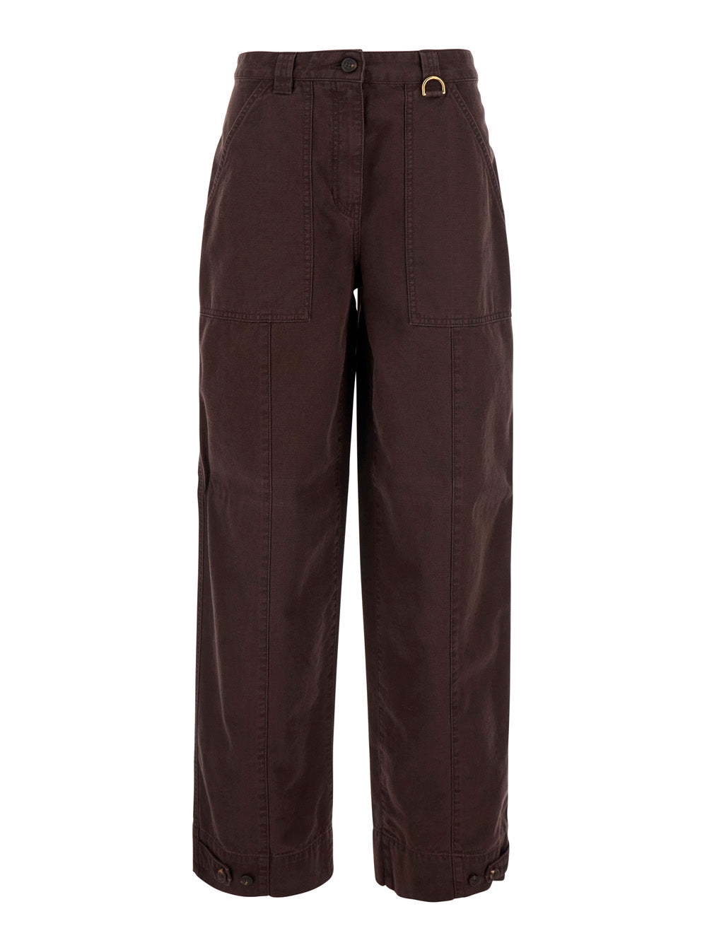 Golden Goose Women Brown Pants With Patch Pockets In Cotton For Women