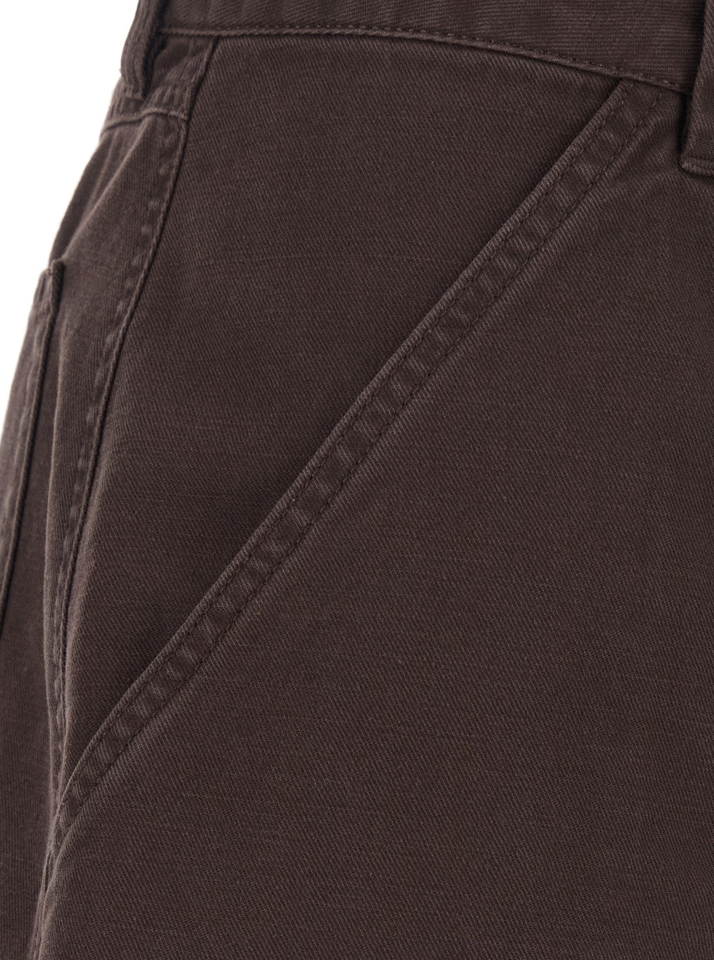 Golden Goose Women Brown Pants With Patch Pockets In Cotton For Women