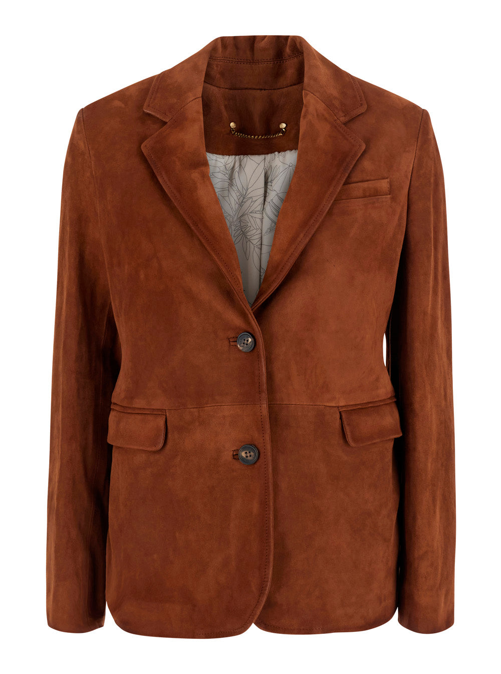 Golden Goose Women Brown Single-Breasted Jacket With Notched Revers In Suede For Women