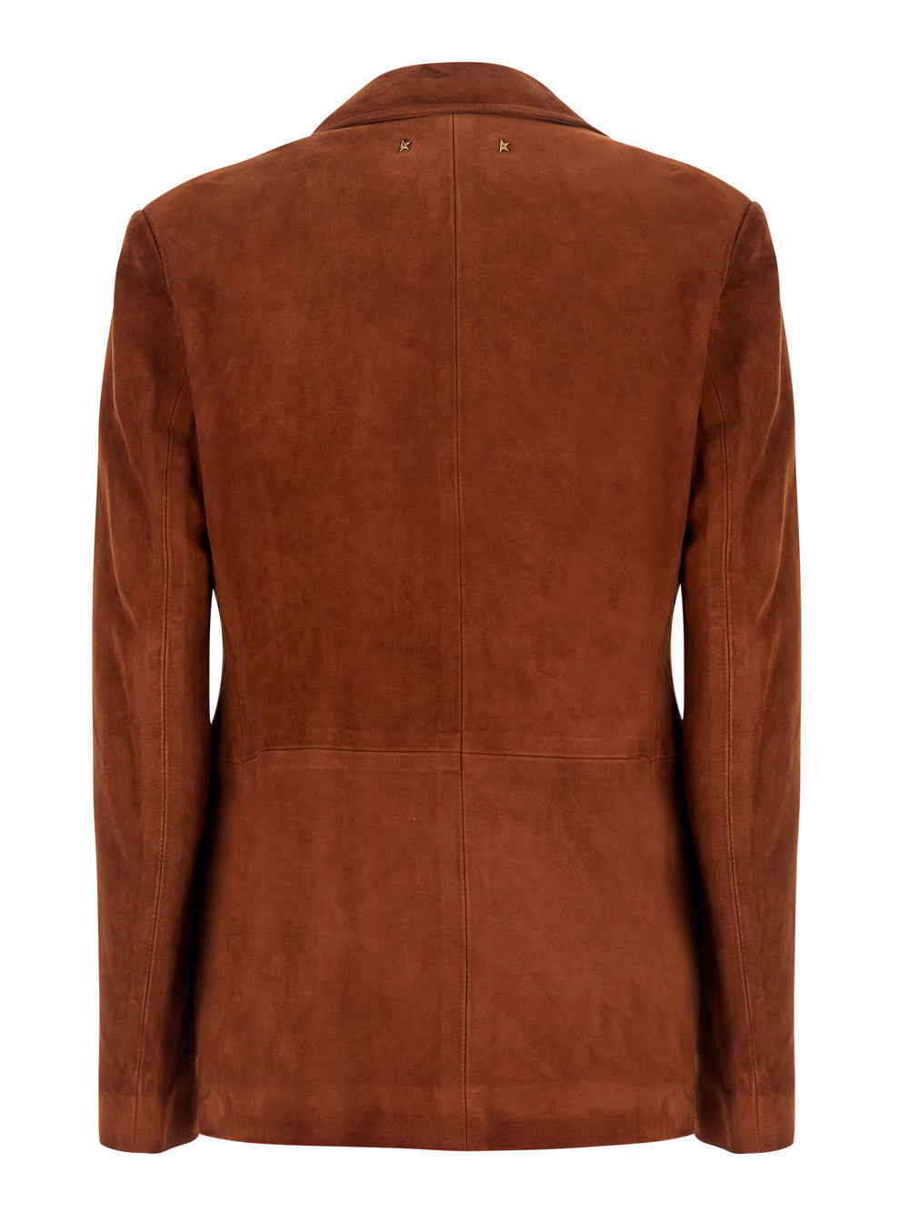 Golden Goose Women Brown Single-Breasted Jacket With Notched Revers In Suede For Women