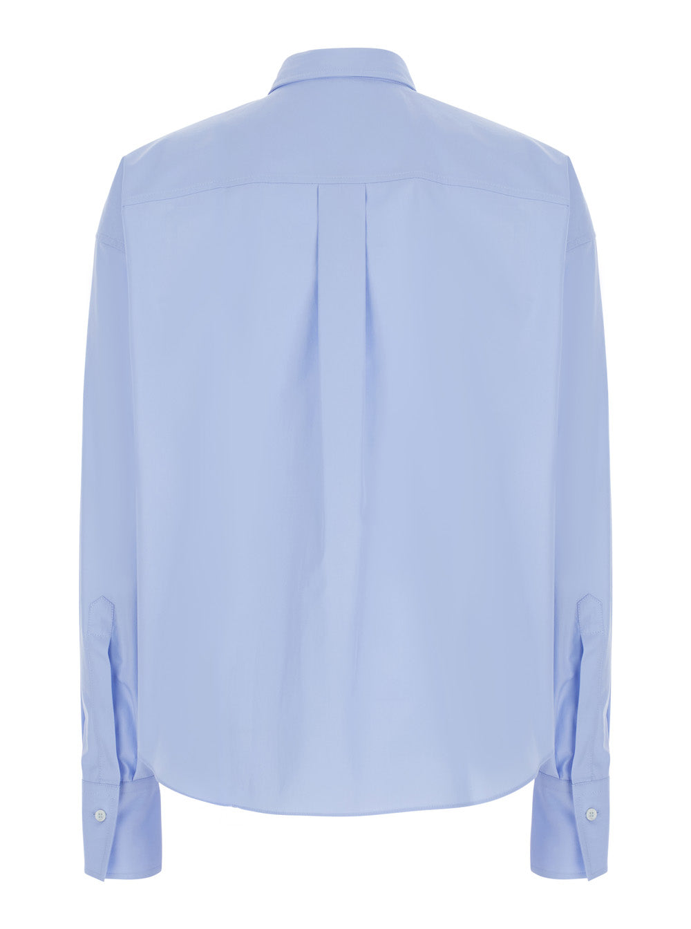 Brunello Cucinelli Women Light Blue Shirt With Monili Decoration On The Collar In Cotton Women