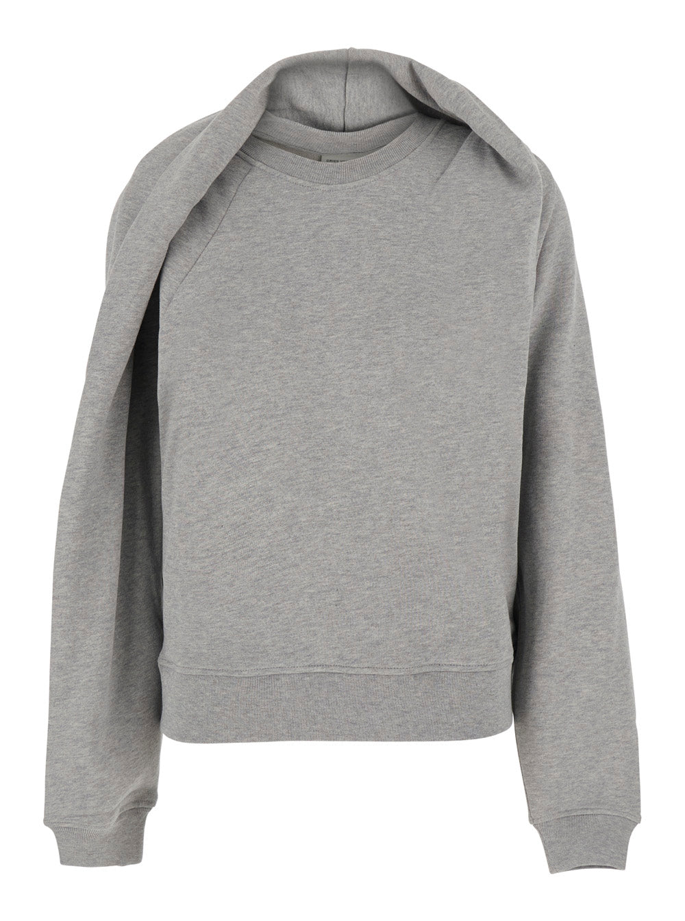 DRIES VAN NOTEN Dries Van Noten Women Hadrine Sweater (Sweatshirt With Round Neck And Long Sleeves) In Gray Tech Fabric Unisex